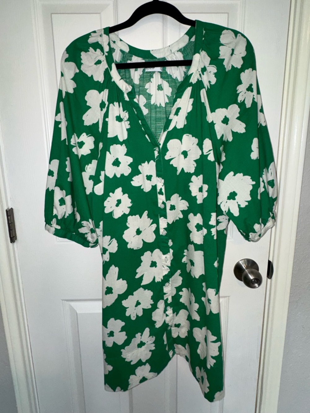 SONOMA Green Floral Button-Front Women's Dress SZ-XL